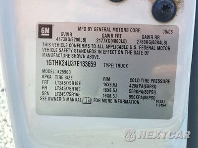 Zdjęcie 13 z 13 samochodu: 2007 GMC SIERRA K2500 HEAVY DUTY VIN:1GTHK24U37E133659 - miniatura
