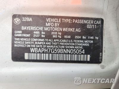 Zdjęcie 12 z 12 samochodu: 2011 BMW 328 I VIN:WBAPH7G59BNN05054 - miniatura