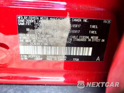 Zdjęcie 12 z 12 samochodu: 2025 TOYOTA RAV4 LE VIN:2T3G1RFV7SW631815 - miniatura