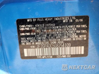 Zdjęcie 13 z 13 samochodu: 2016 SUBARU CROSSTREK PREMIUM VIN:JF2GPADC5G8254109 - miniatura