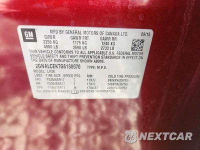 Zdjęcie 13 z 13 samochodu: 2016 CHEVROLET EQUINOX LT VIN:2GNALCEK7G6138070 - miniatura