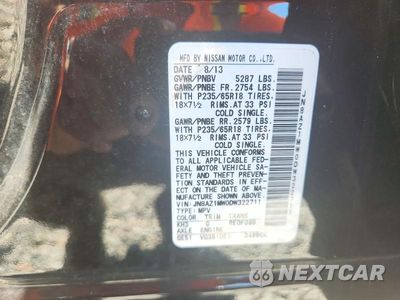 Zdjęcie 12 z 12 samochodu: 2013 NISSAN MURANO S VIN:JN8AZ1MW0DW322711 - miniatura