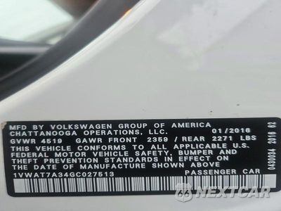 Zdjęcie 13 z 13 samochodu: 2016 VOLKSWAGEN PASSAT S VIN:1VWAT7A34GC027513 - miniatura