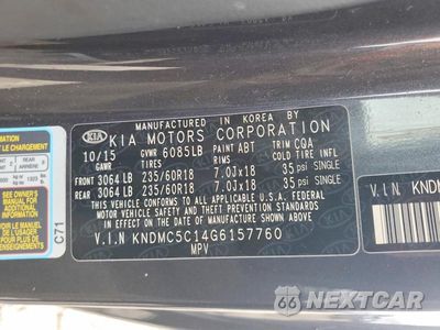 Zdjęcie 14 z 14 samochodu: 2016 KIA SEDONA EX VIN:KNDMC5C14G6157760 - miniatura