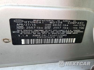 Zdjęcie 13 z 13 samochodu: 2016 HYUNDAI SONATA HYBRID SE VIN:KMHE24L1XGA012040 - miniatura
