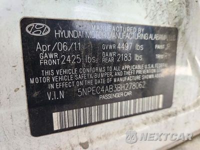 Zdjęcie 13 z 13 samochodu: 2011 HYUNDAI SONATA SE 2.0T VIN:5NPEC4AB3BH278062 - miniatura