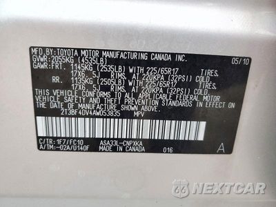 Zdjęcie 13 z 13 samochodu: 2010 TOYOTA RAV4 BASE VIN:2T3BF4DV4AW053835 - miniatura