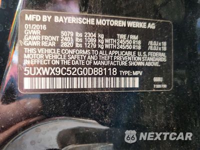 Zdjęcie 13 z 13 samochodu: 2016 BMW X3 XDRIVE28I VIN:5UXWX9C52G0D88118 - miniatura