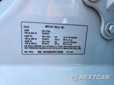 Zdjęcie 12 z 12 samochodu: 2023 TESLA MODEL Y VIN:7SAYGDEE0PF759465 - miniatura