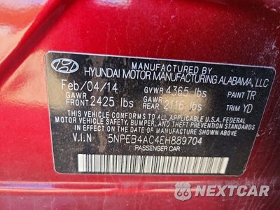 Zdjęcie 13 z 13 samochodu: 2014 HYUNDAI SONATA GLS VIN:5NPEB4AC4EH889704 - miniatura
