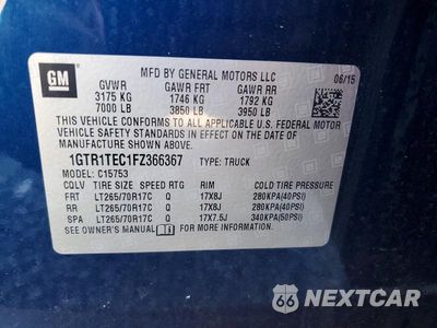 Zdjęcie 13 z 13 samochodu: 2015 GMC SIERRA C1500 VIN:1GTR1TEC1FZ366367 - miniatura