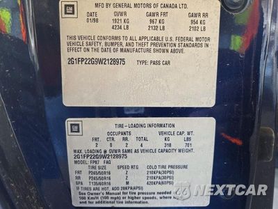 Zdjęcie 12 z 12 samochodu: 1998 CHEVROLET CAMARO Z28 VIN:2G1FP22G9W2128975 - miniatura
