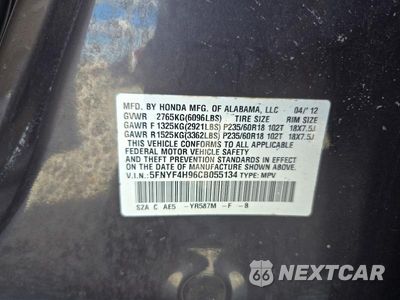 Zdjęcie 13 z 13 samochodu: 2012 HONDA PILOT TOURING VIN:5FNYF4H96CB055134 - miniatura
