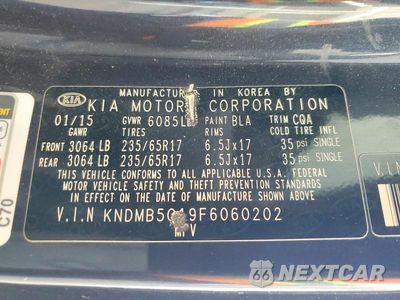 Zdjęcie 13 z 13 samochodu: 2015 KIA SEDONA LX VIN:KNDMB5C19F6060202 - miniatura