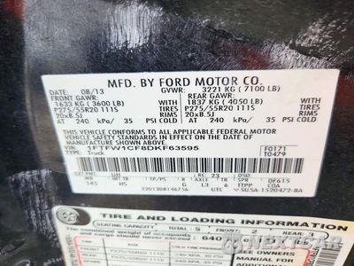 Zdjęcie 12 z 12 samochodu: 2013 FORD F150 SUPERCREW VIN:1FTFW1CF8DKF63595 - miniatura