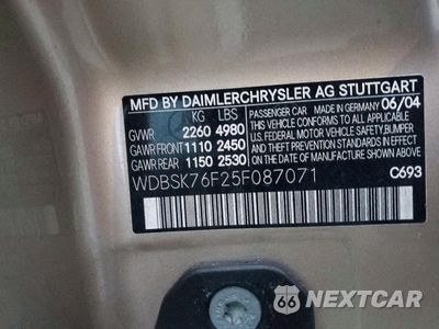 Zdjęcie 13 z 13 samochodu: 2005 MERCEDES-BENZ SL 600 VIN:WDBSK76F25F087071 - miniatura