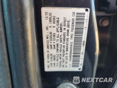 Zdjęcie 12 z 12 samochodu: 2006 HONDA ACCORD EX VIN:1HGCM55896A053412 - miniatura