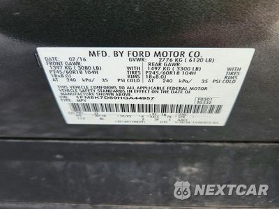 Zdjęcie 14 z 14 samochodu: 2017 FORD EXPLORER XLT VIN:1FM5K7D89HGA44957 - miniatura