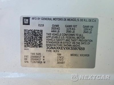 Zdjęcie 13 z 13 samochodu: 2019 CHEVROLET EQUINOX LT VIN:3GNAXKEVXKS597659 - miniatura