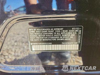 Zdjęcie 13 z 13 samochodu: 2013 VOLKSWAGEN CC LUXURY VIN:WVWRN7AN3DE522285 - miniatura