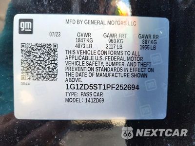Zdjęcie 12 z 12 samochodu: 2023 CHEVROLET MALIBU LT VIN:1G1ZD5ST1PF252694 - miniatura