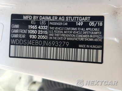 Zdjęcie 12 z 12 samochodu: 2018 MERCEDES-BENZ CLA 250 VIN:WDDSJ4EB0JN693279 - miniatura