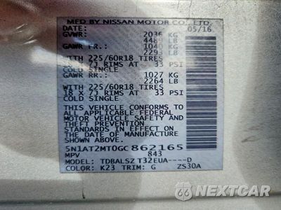 Zdjęcie 14 z 14 samochodu: 2016 NISSAN ROGUE SL VIN:5N1AT2MT0GC862165 - miniatura