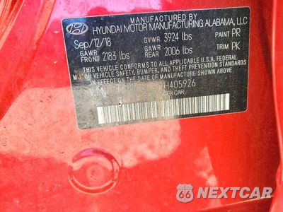 Zdjęcie 12 z 12 samochodu: 2019 HYUNDAI ELANTRA SEL VIN:5NPD84LF7KH405926 - miniatura