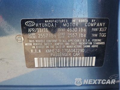 Zdjęcie 12 z 12 samochodu: 2016 HYUNDAI SONATA HYBRID SE VIN:KMHE24L17GA042290 - miniatura