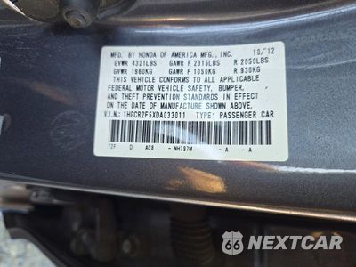 Zdjęcie 12 z 12 samochodu: 2013 HONDA ACCORD SPORT VIN:1HGCR2F5XDA033011 - miniatura