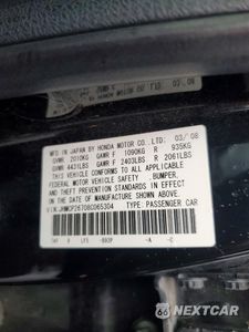 Zdjęcie 12 z 12 samochodu: 2008 HONDA ACCORD EX VIN:JHMCP26708C065304 - miniatura