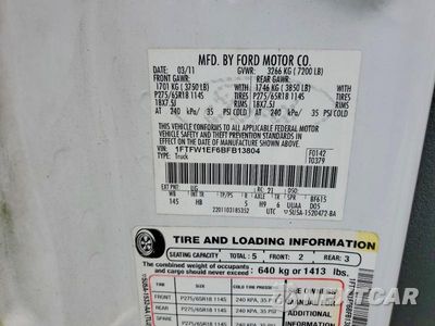 Zdjęcie 12 z 12 samochodu: 2011 FORD F150 SUPERCREW VIN:1FTFW1EF6BFB13804 - miniatura