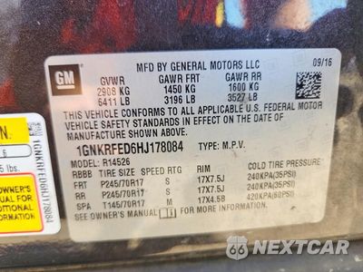 Zdjęcie 13 z 13 samochodu: 2017 CHEVROLET TRAVERSE LS VIN:1GNKRFED6HJ178084 - miniatura