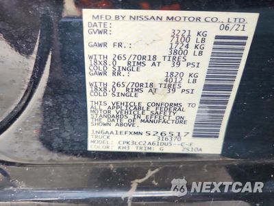 Zdjęcie 12 z 12 samochodu: 2021 NISSAN TITAN SV VIN:1N6AA1EFXMN526517 - miniatura