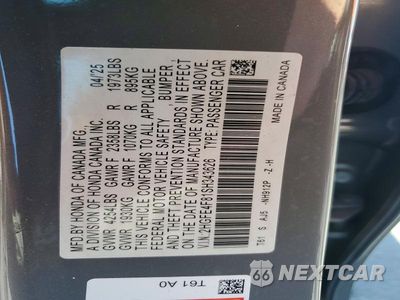 Zdjęcie 12 z 12 samochodu: 2025 HONDA CIVIC SPORT VIN:2HGFE4F81SH343626 - miniatura