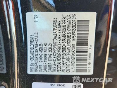 Zdjęcie 12 z 12 samochodu: 2025 HONDA ACCORD HYBRID EXL VIN:1HGCY2F6XSA015911 - miniatura