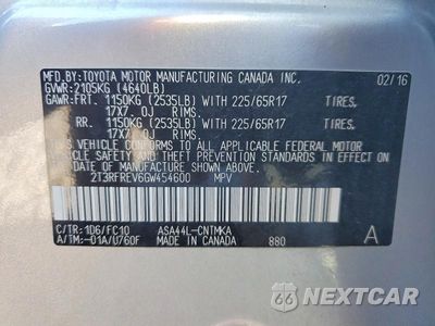 Zdjęcie 13 z 13 samochodu: 2016 TOYOTA RAV4 XLE VIN:2T3RFREV6GW454600 - miniatura