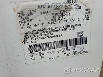 Zdjęcie 12 z 12 samochodu: 2006 FORD F150 VIN:1FTRF14W86NA87653 - miniatura