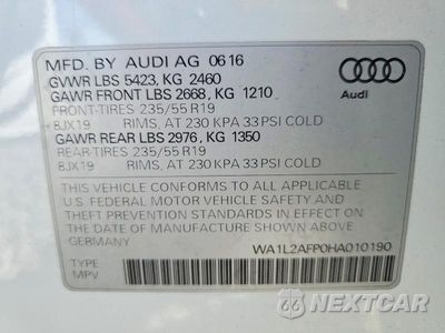 Zdjęcie 13 z 13 samochodu: 2017 AUDI Q5 PREMIUM PLUS VIN:WA1L2AFP0HA010190 - miniatura