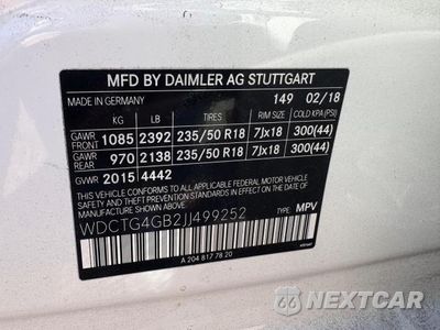 Zdjęcie 10 z 10 samochodu: 2018 MERCEDES-BENZ GLA 250 4MATIC VIN:WDCTG4GB2JJ499252 - miniatura