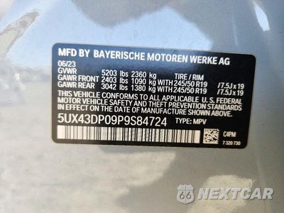 Zdjęcie 12 z 12 samochodu: 2023 BMW X3 SDRIVE30I VIN:5UX43DP09P9S84724 - miniatura