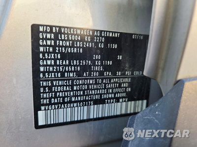 Zdjęcie 13 z 13 samochodu: 2017 VOLKSWAGEN TIGUAN S VIN:WVGBV7AX0HW507175 - miniatura