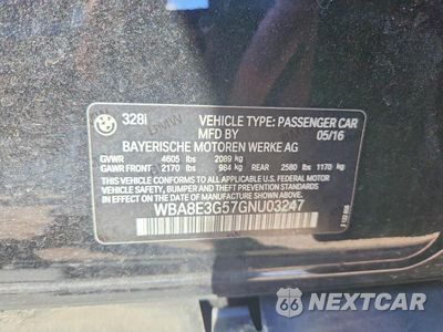 Zdjęcie 12 z 12 samochodu: 2016 BMW 328 XI SULEV VIN:WBA8E3G57GNU03247 - miniatura
