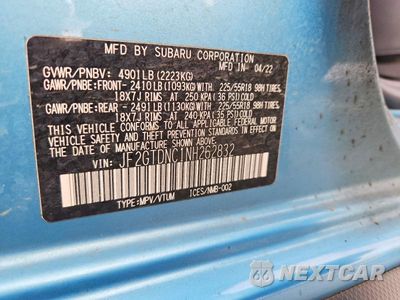 Zdjęcie 12 z 12 samochodu: 2022 SUBARU CROSSTREK LIMITED VIN:JF2GTDNC1NH262832 - miniatura