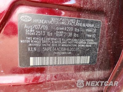 Zdjęcie 13 z 13 samochodu: 2010 HYUNDAI SONATA GLS VIN:5NPET4AC8AH620371 - miniatura