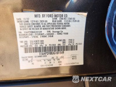 Zdjęcie 12 z 12 samochodu: 2018 FORD TAURUS LIMITED VIN:1FAHP2F88JG101549 - miniatura