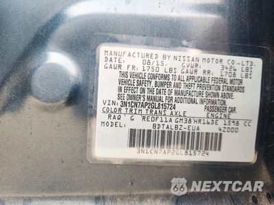 Zdjęcie 13 z 13 samochodu: 2016 NISSAN VERSA 1.6 SV VIN:3N1CN7AP2GL815724 - miniatura
