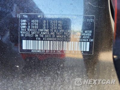 Zdjęcie 12 z 12 samochodu: 2022 SUBARU LEGACY VIN:4S3BWAB62N3010291 - miniatura