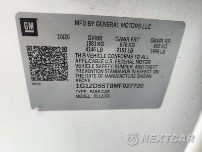 Zdjęcie 12 z 12 samochodu: 2021 CHEVROLET MALIBU LT VIN:1G1ZD5ST8MF027720 - miniatura