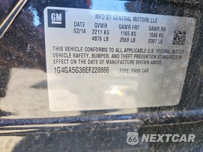 Zdjęcie 13 z 13 samochodu: 2014 BUICK LACROSSE VIN:1G4GA5G38EF220866 - miniatura